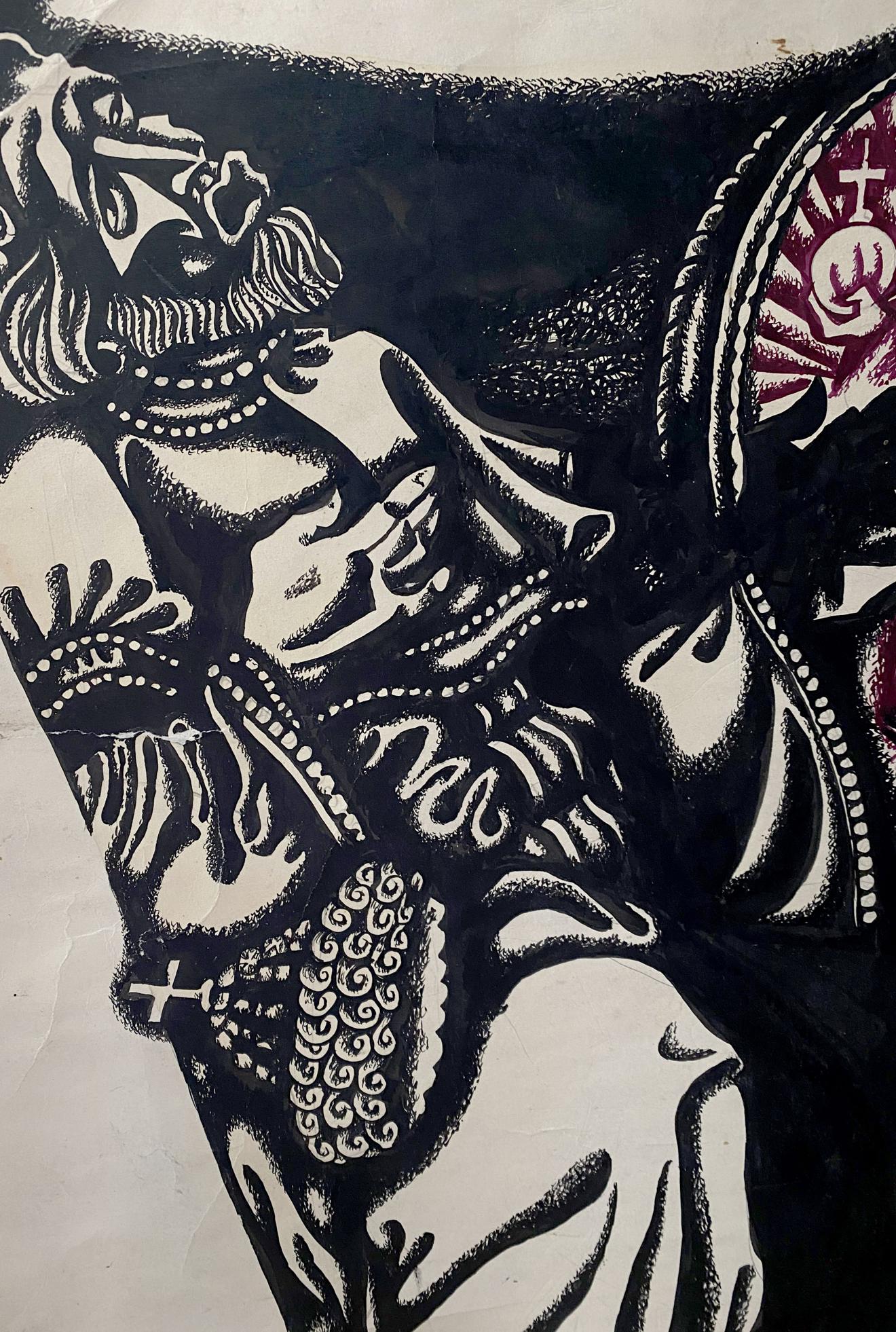 Ink painting Tsar Boris Litvinov Oleg Arkad'yevich