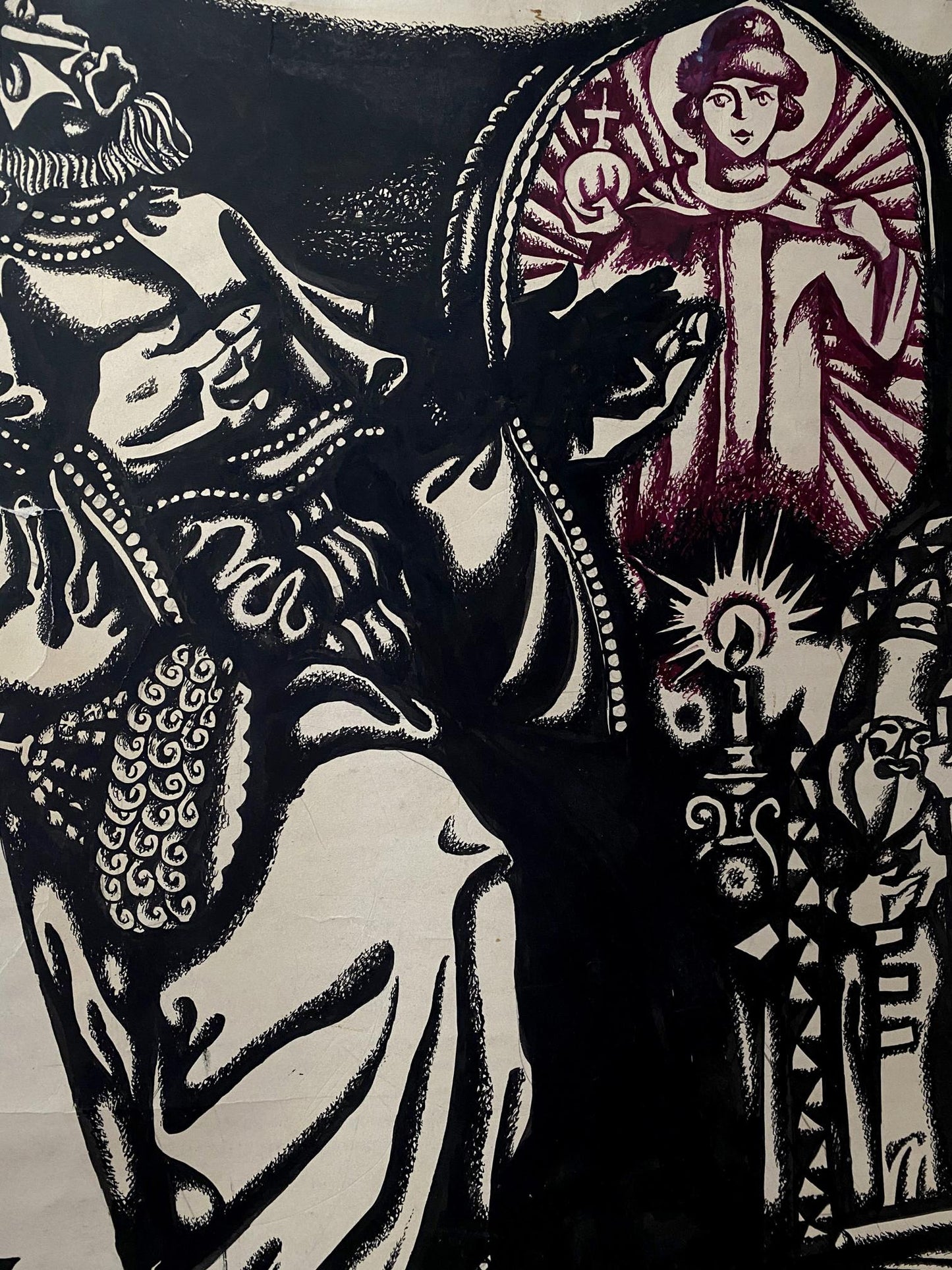 Ink painting Tsar Boris Litvinov Oleg Arkad'yevich