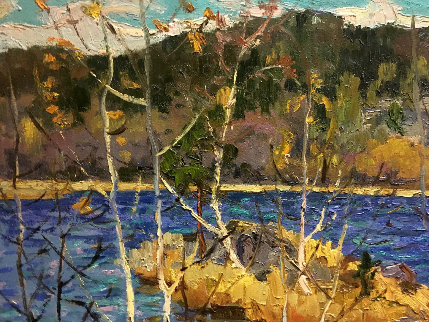 Oil painting River in autumn Vladimir Korostelev