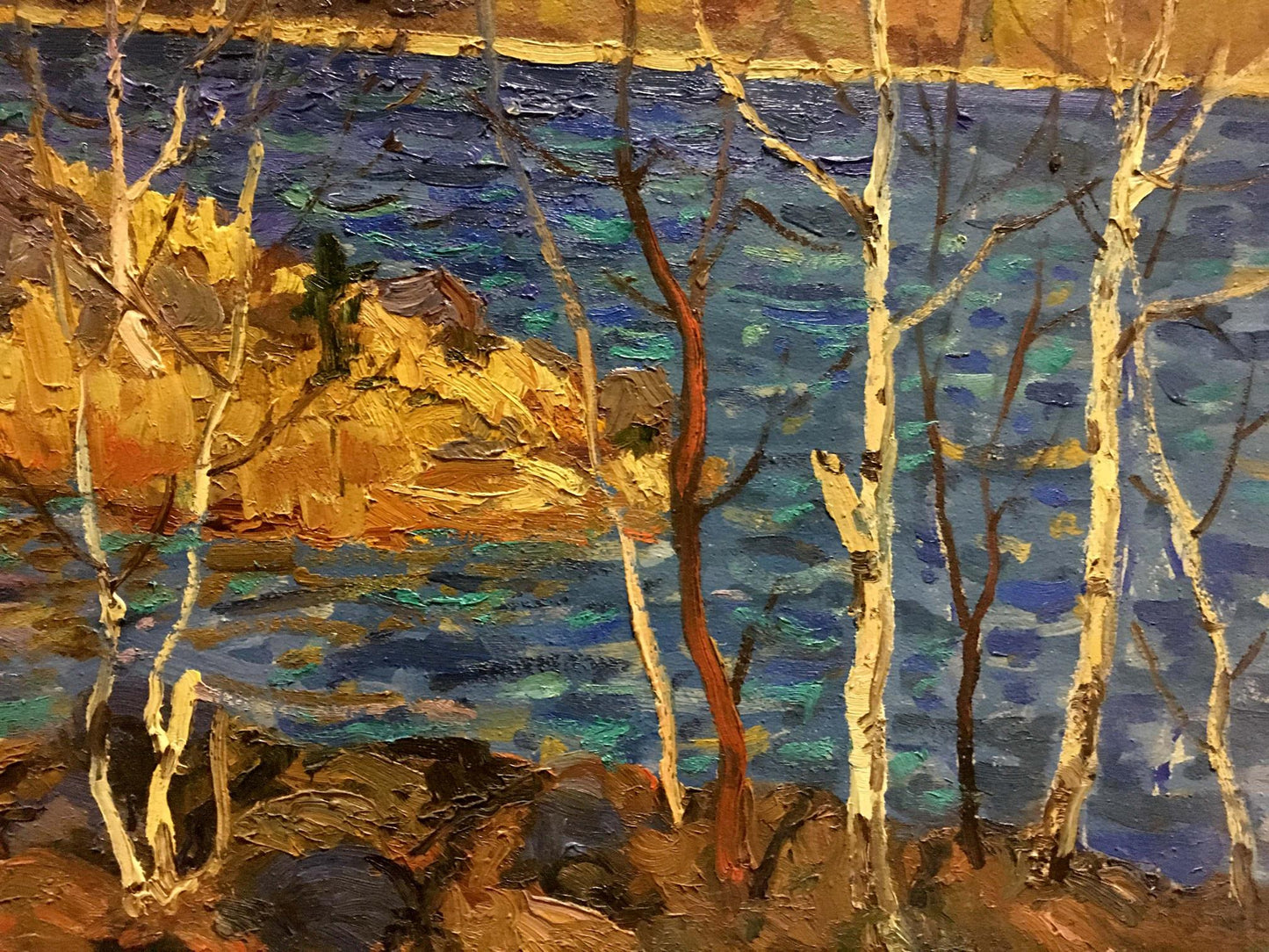 Oil painting River in autumn Vladimir Korostelev