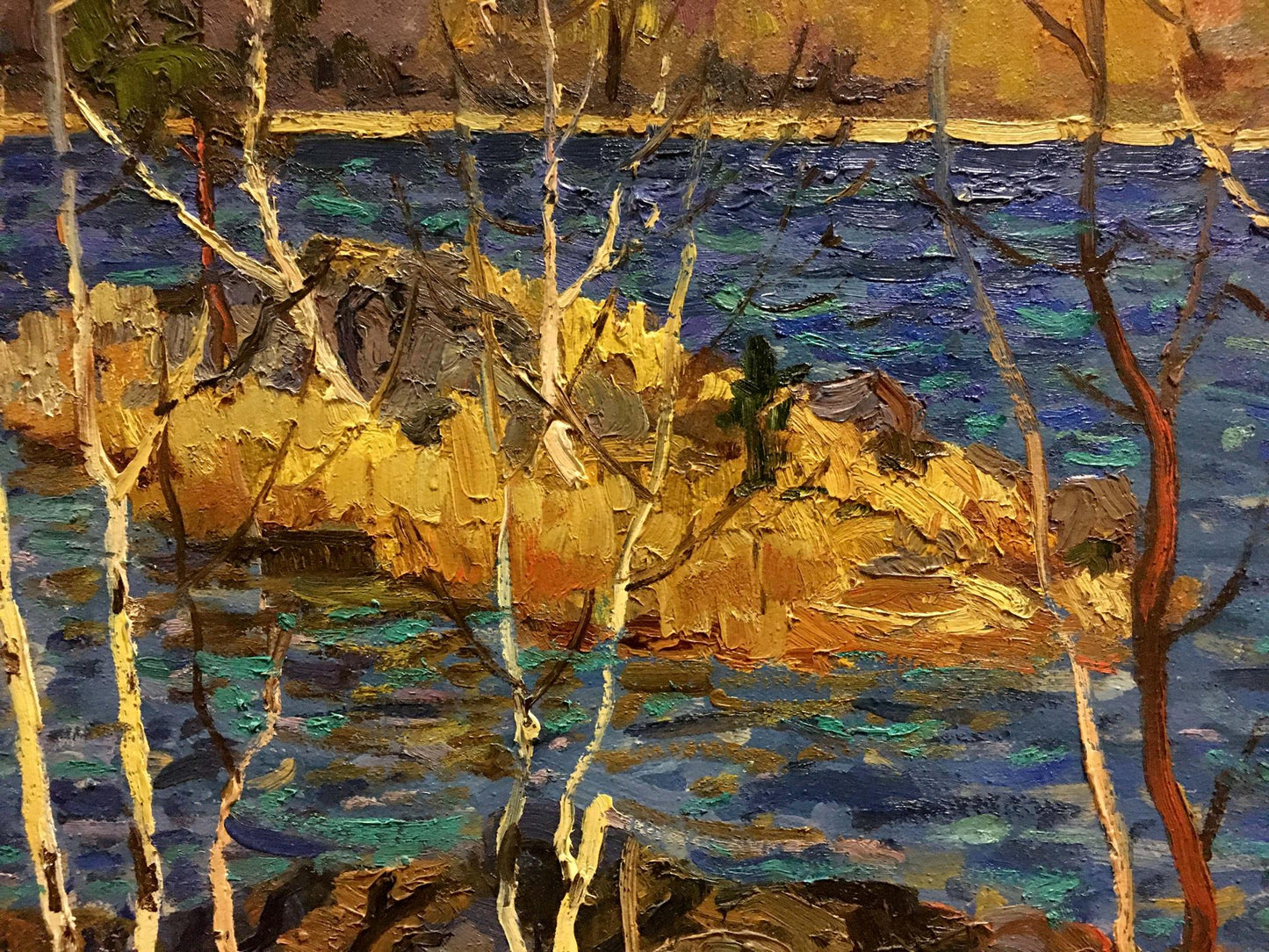 Oil painting River in autumn Vladimir Korostelev