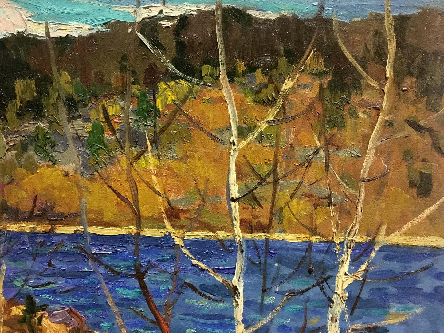 Oil painting River in autumn Vladimir Korostelev