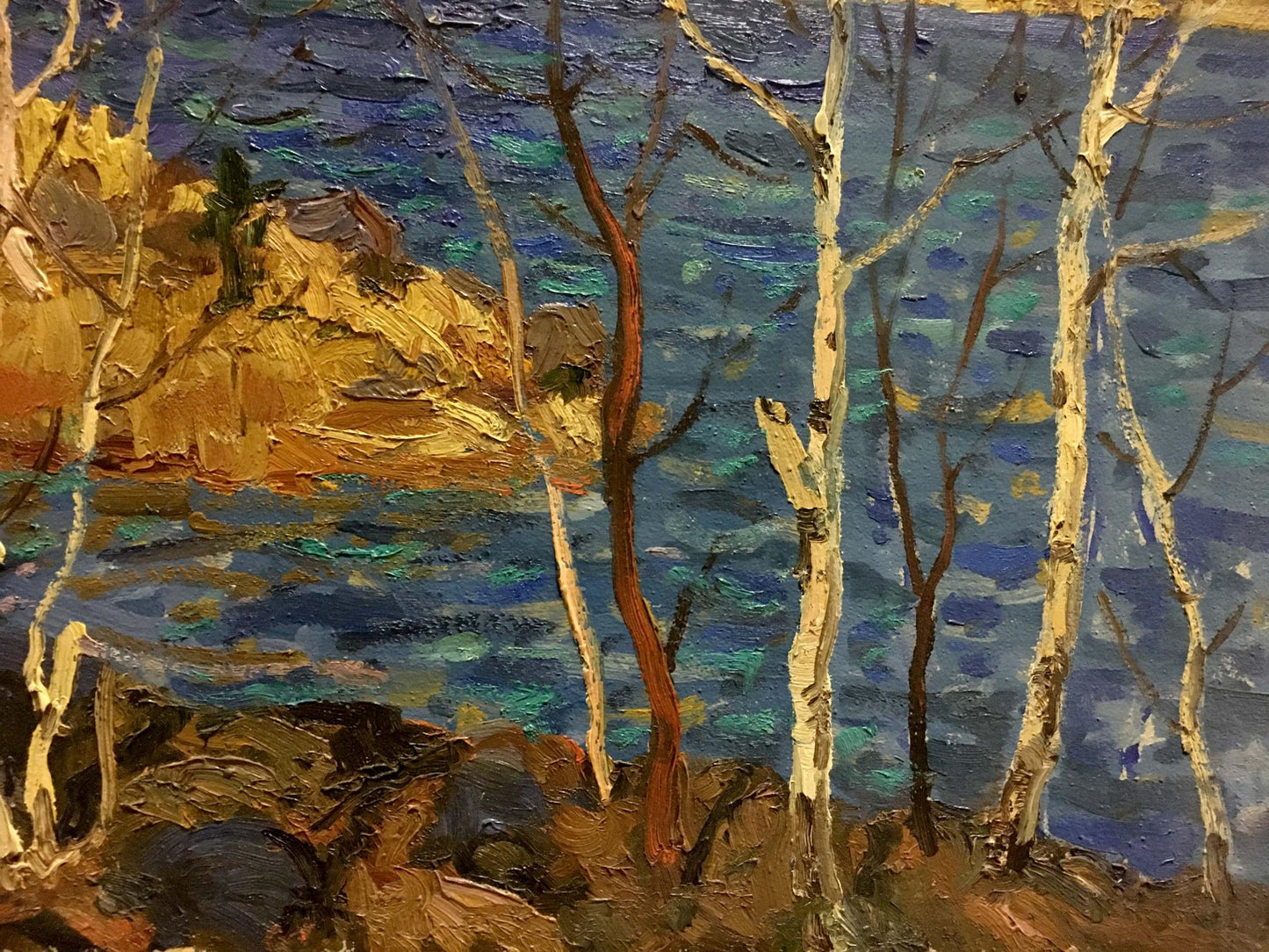 Oil painting River in autumn Vladimir Korostelev