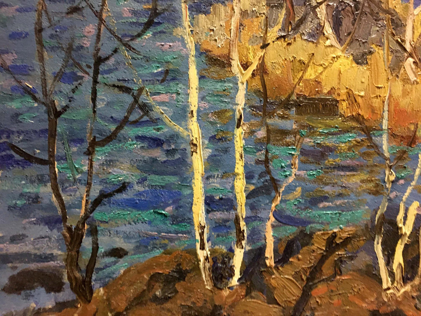 Oil painting River in autumn Vladimir Korostelev