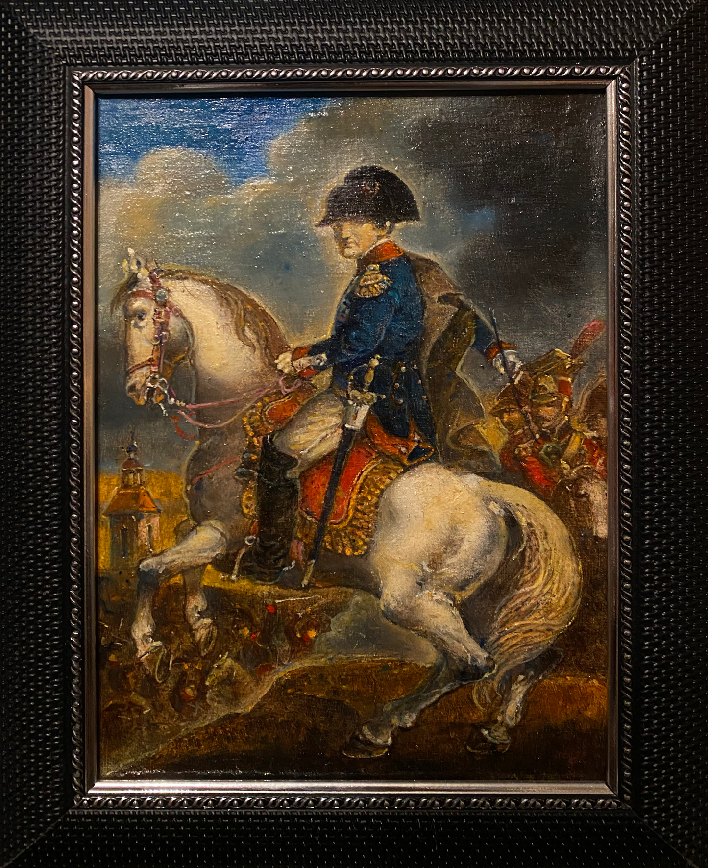 Oil painting Portrait of Napoleon on horseback Oleg Litvinov