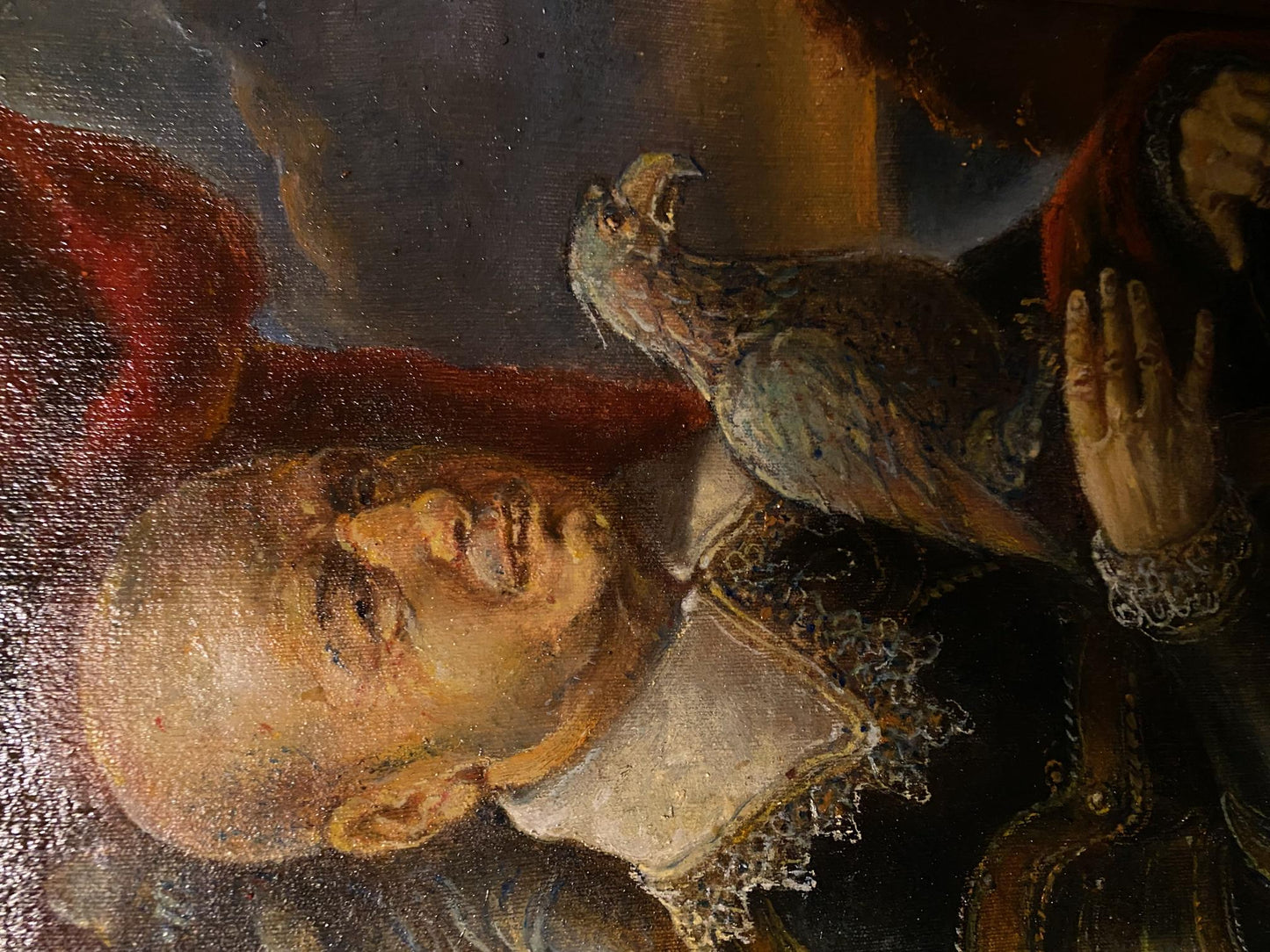 Oil painting Portrait with a parrot Litvinov Oleg Arkad'yevich