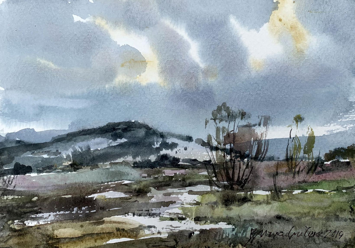 Watercolor painting Carpathian beauty Viktor Mikhailichenko