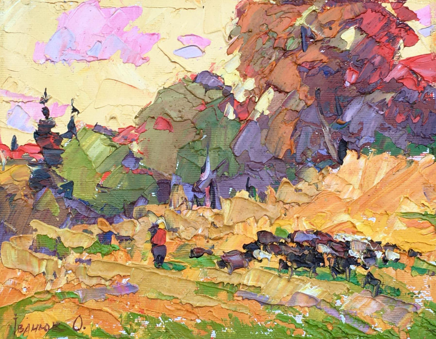Oil painting autumn