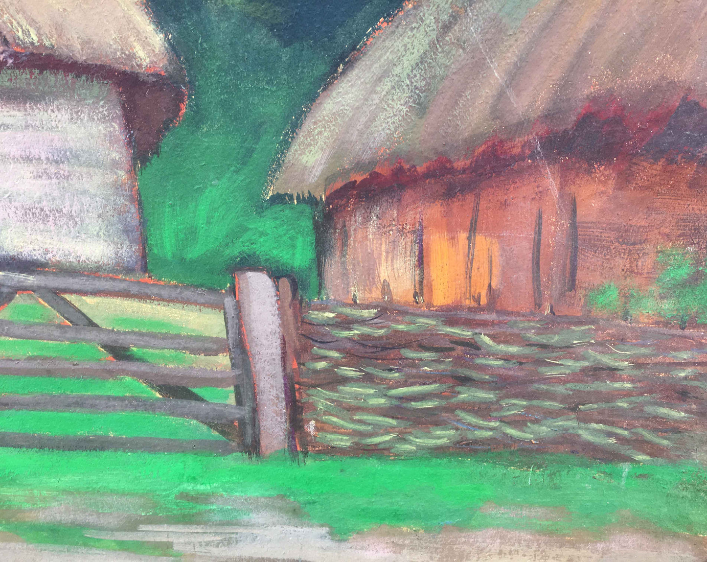 Gouache painting old houses Ivan Kirillovich Zyupka