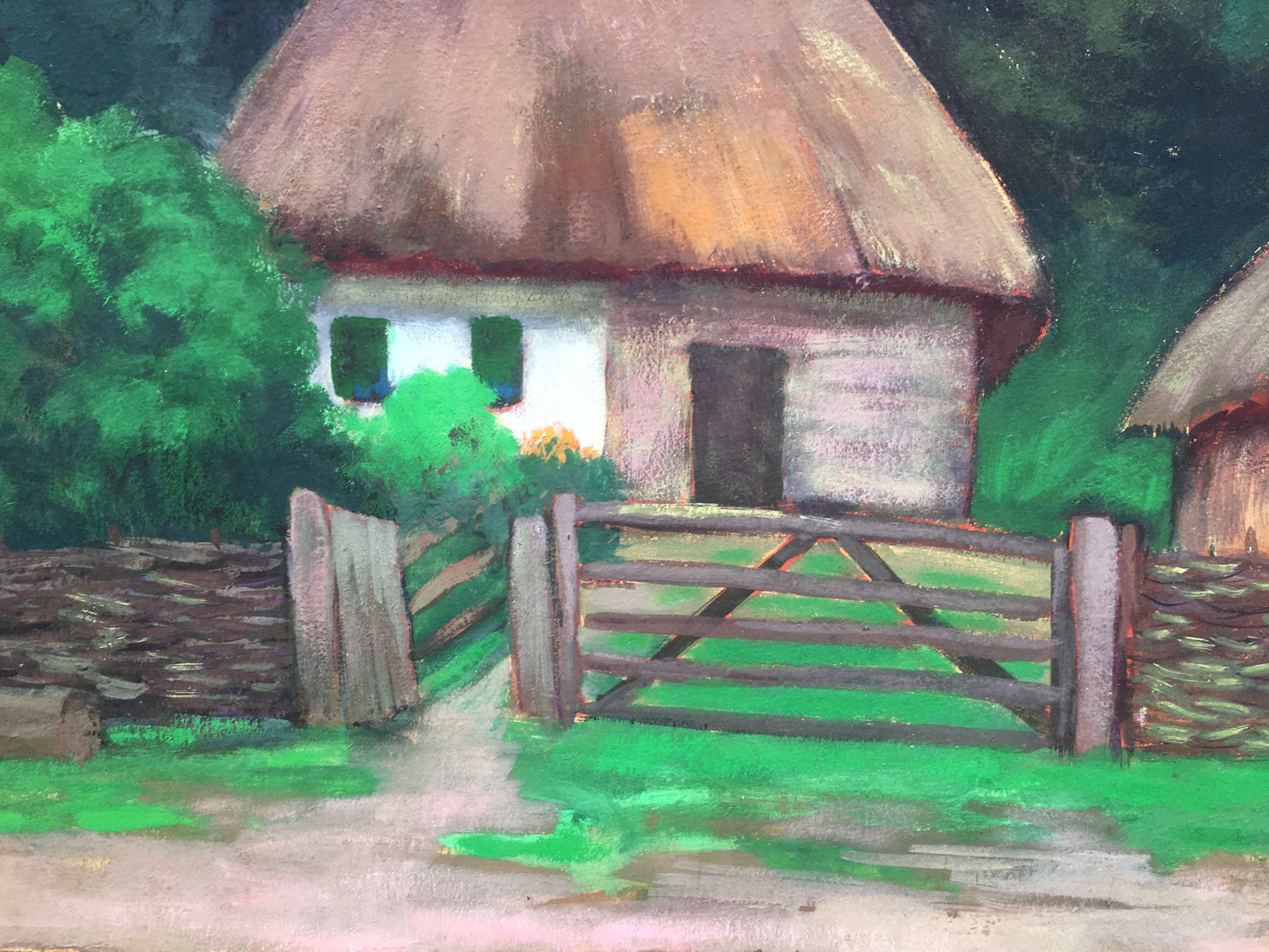 Gouache painting old houses Ivan Kirillovich Zyupka