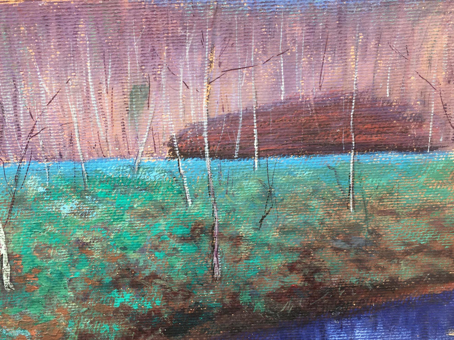 Gouache painting Birch forest Tsyupka Ivan Kirillovich