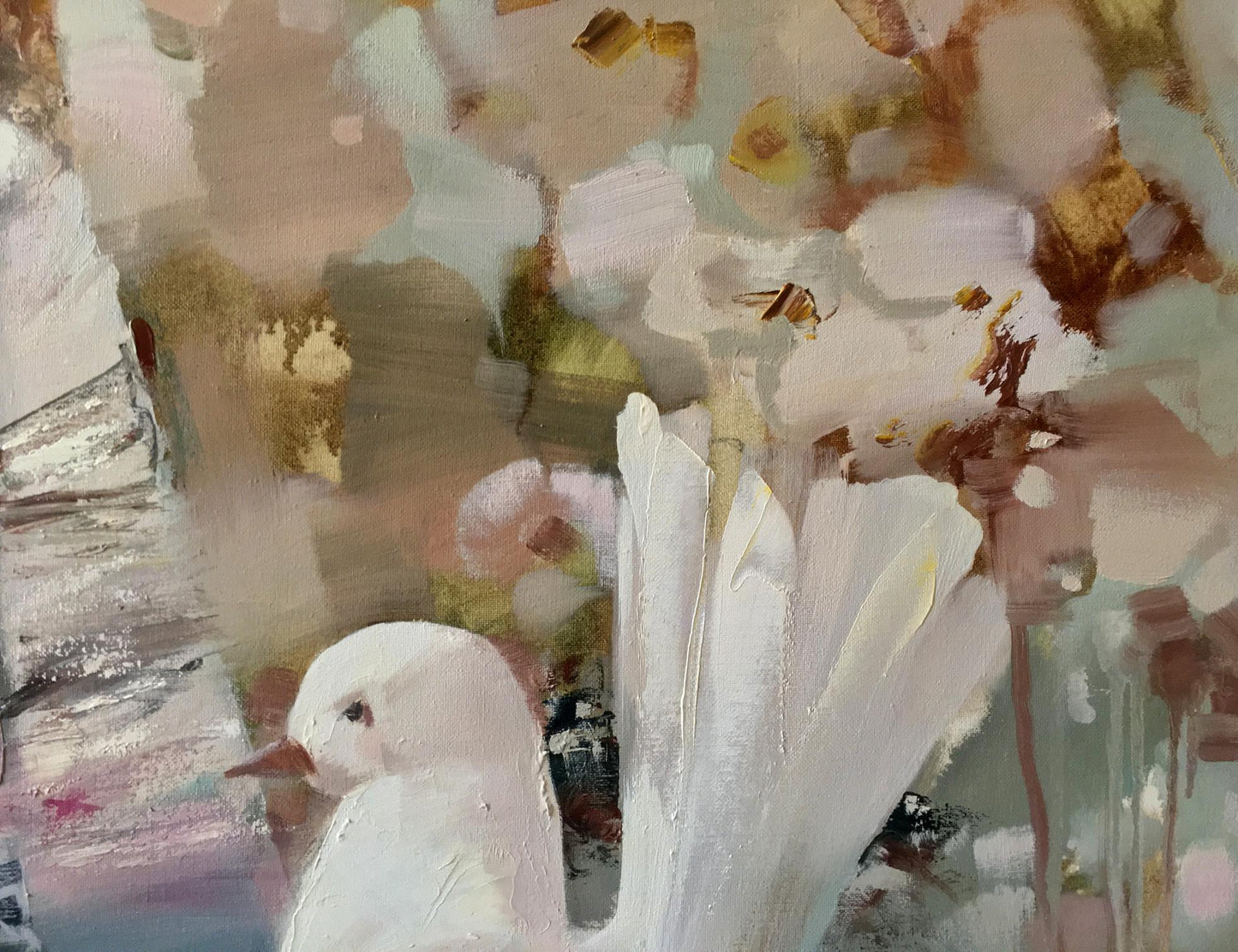 Abstract oil painting White dove Anatoly Borisovich Tarabanov