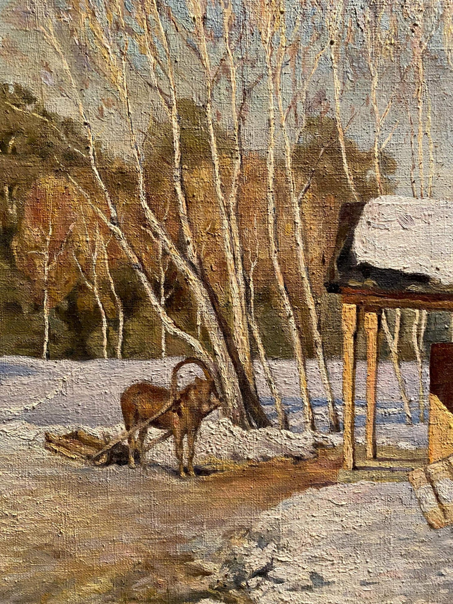 Oil painting Winter march Litvinov Arkady Petrovich