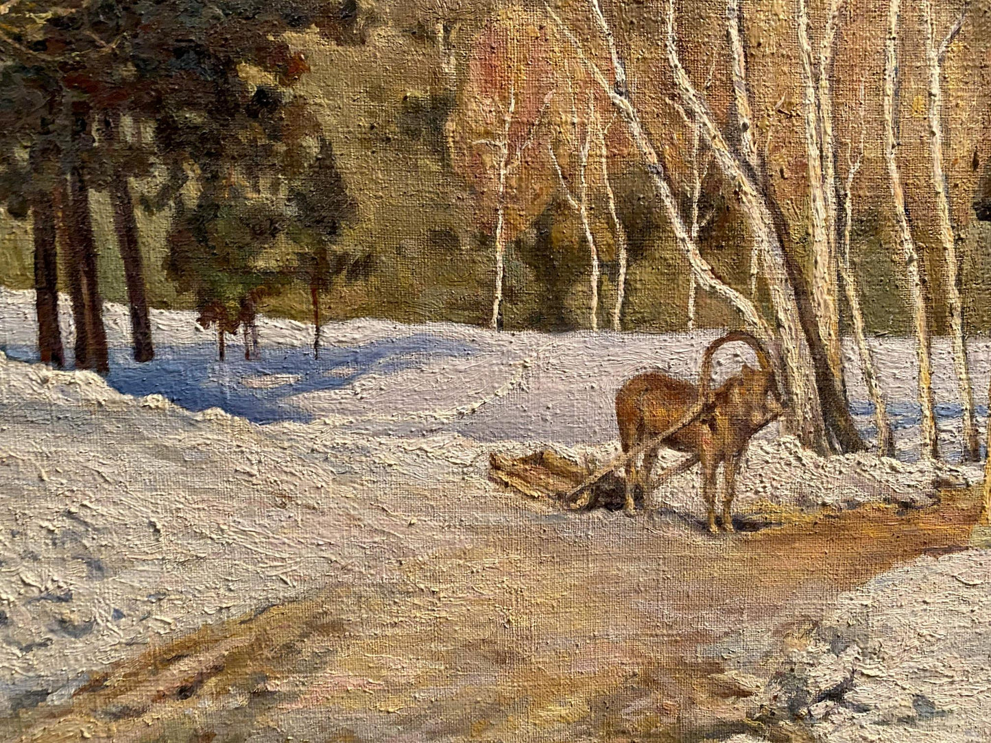 Oil painting Winter march Litvinov Arkady Petrovich