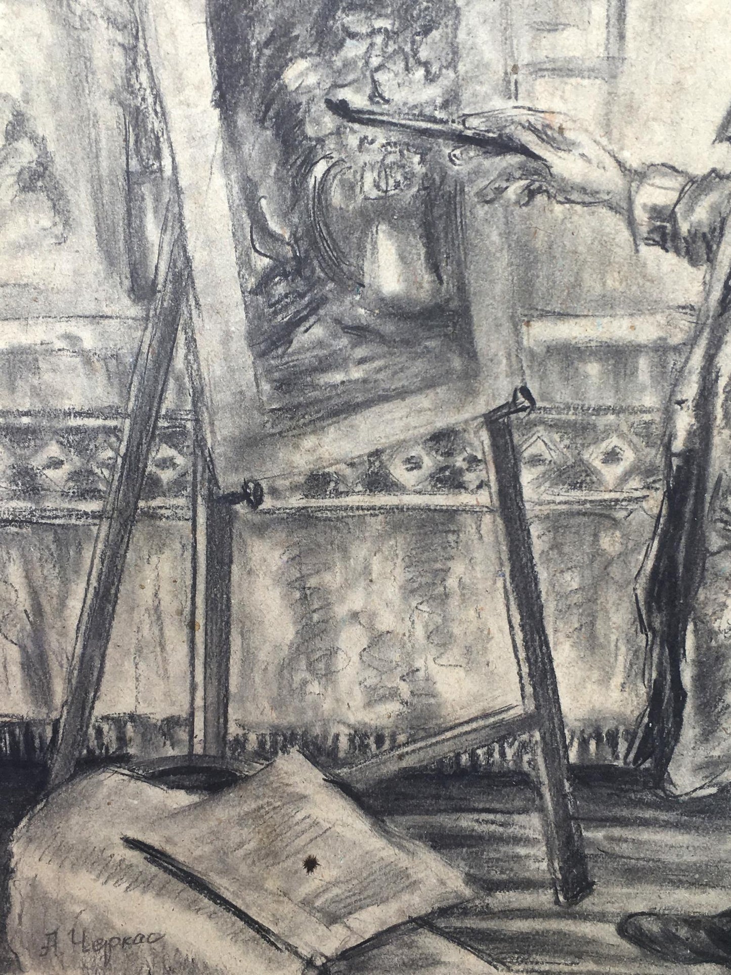 Pencil painting Self portrait Cherkas A.G.