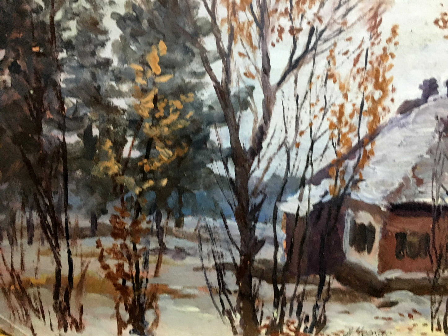 Oil double painting Seasons of the Year A. Cherkas