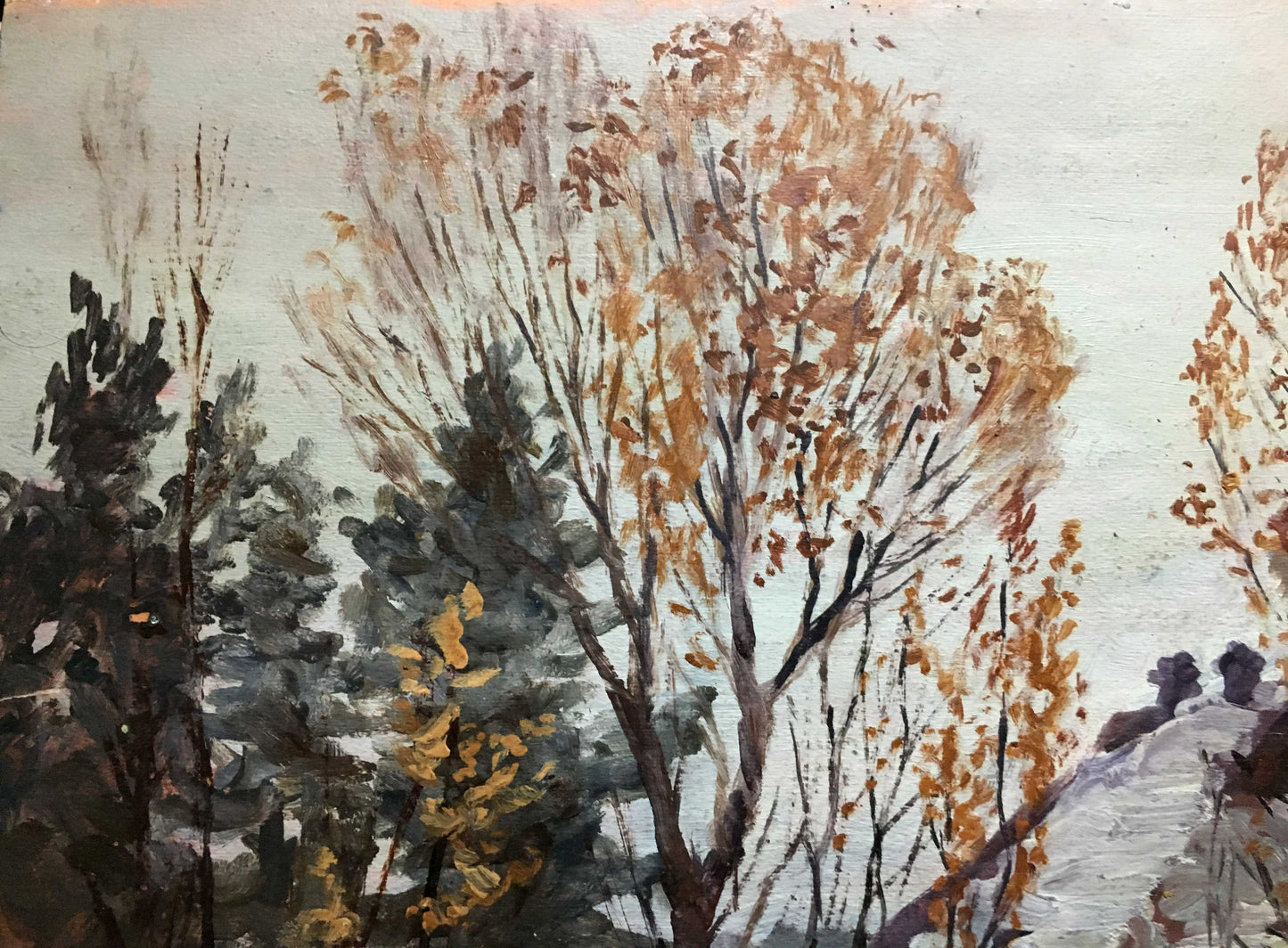 Oil double painting Seasons of the Year A. Cherkas