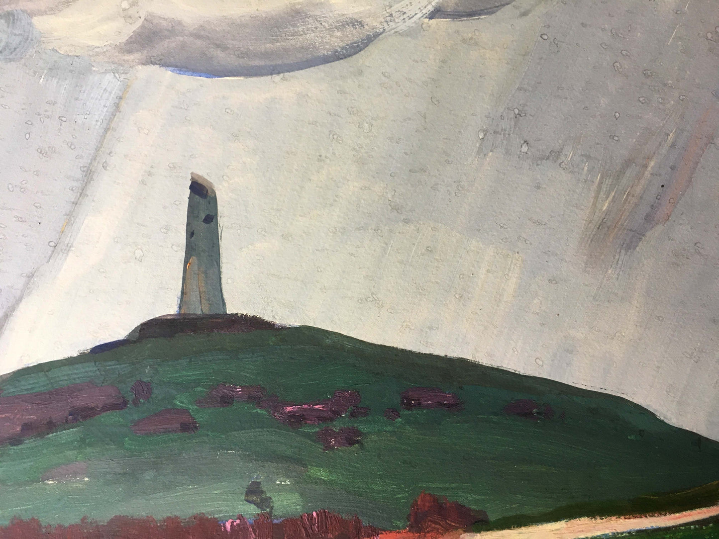 Gouache painting Monument on a hill Vladimir Chernikov