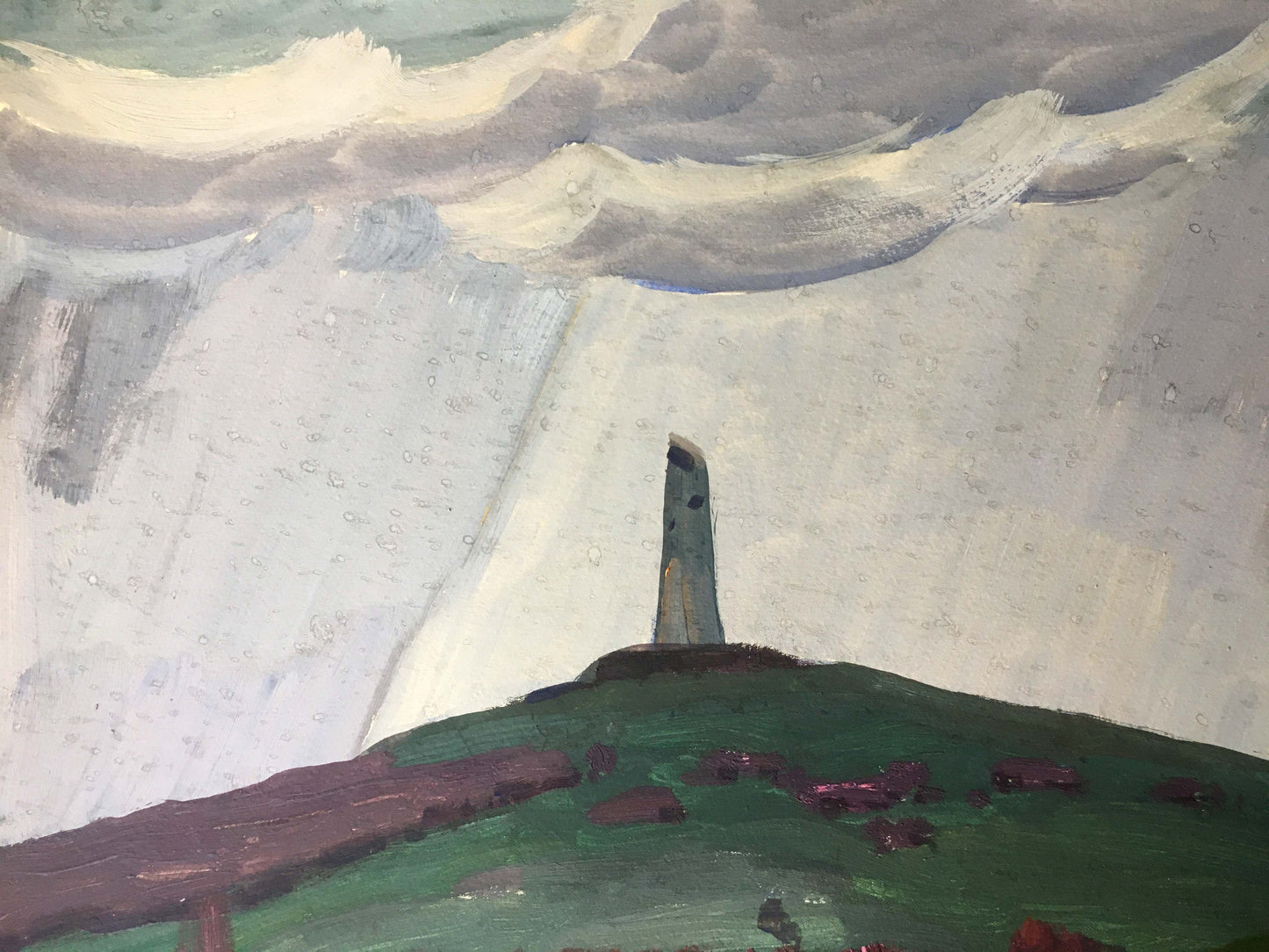 Gouache painting Monument on a hill Vladimir Chernikov