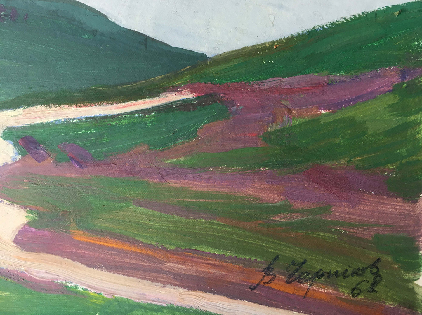 Gouache painting Monument on a hill Vladimir Chernikov
