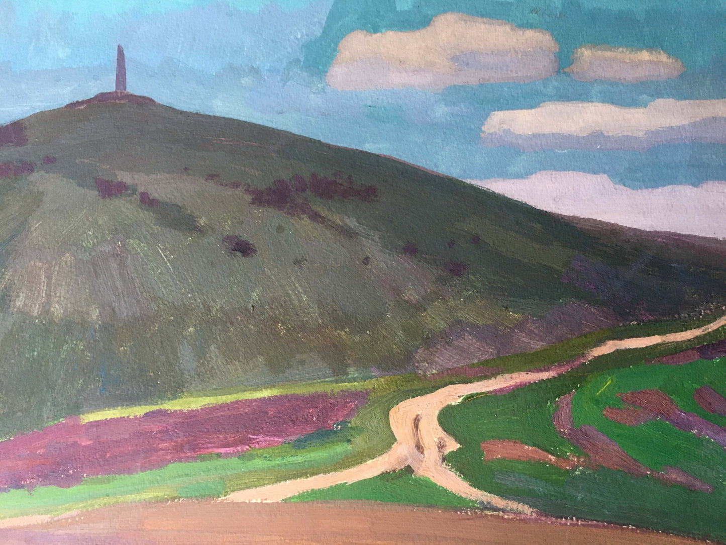 Vladimir Chernikov's interpretation of a "Mountain Landscape" in gouache