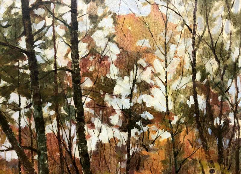 Oil painting Autumn in the Park Maltsev Nikolai Alexandrovich