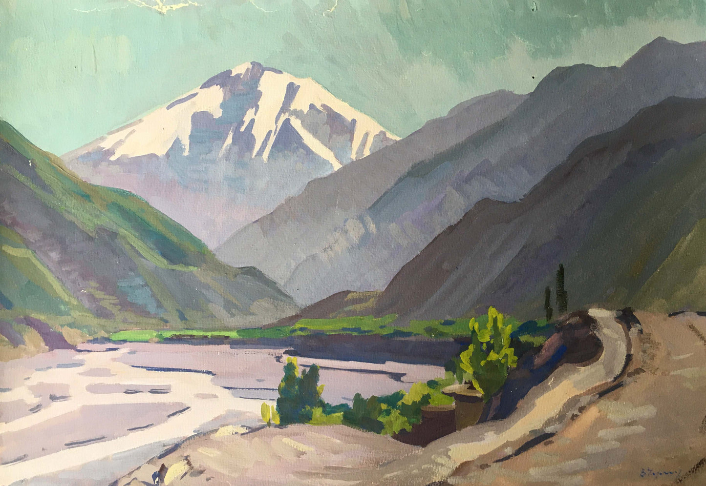Gouache painting Peak Perfection Vladimir Chernikov