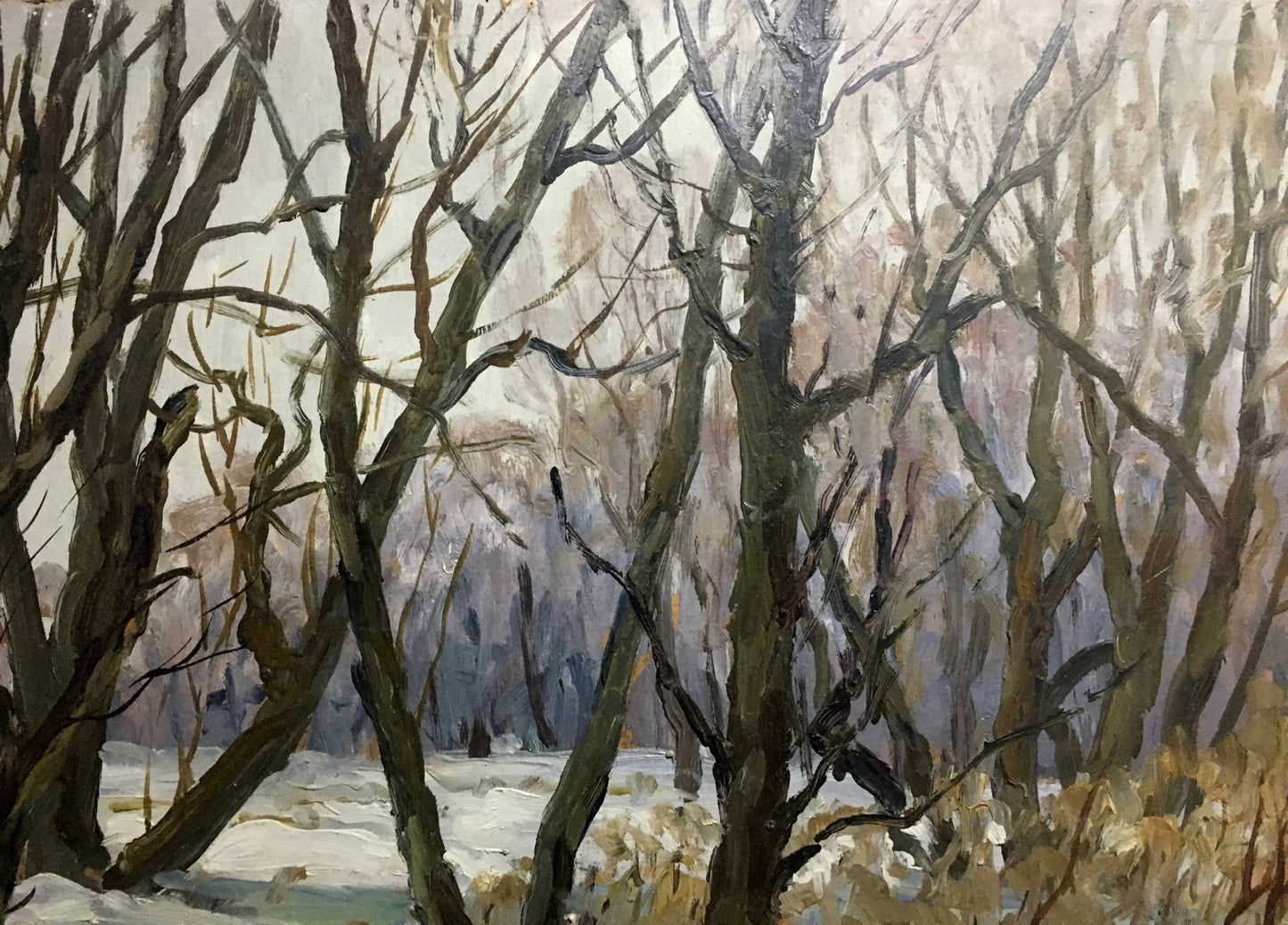 Oil double painting Between summer and winter A. Cherkas