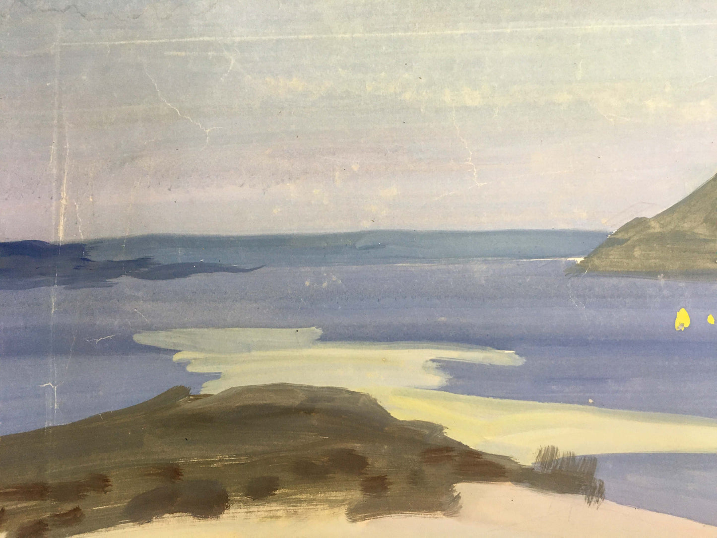Exploring the Coast: Vladimir Chernikov's Gouache Artwork, "On the Shore"