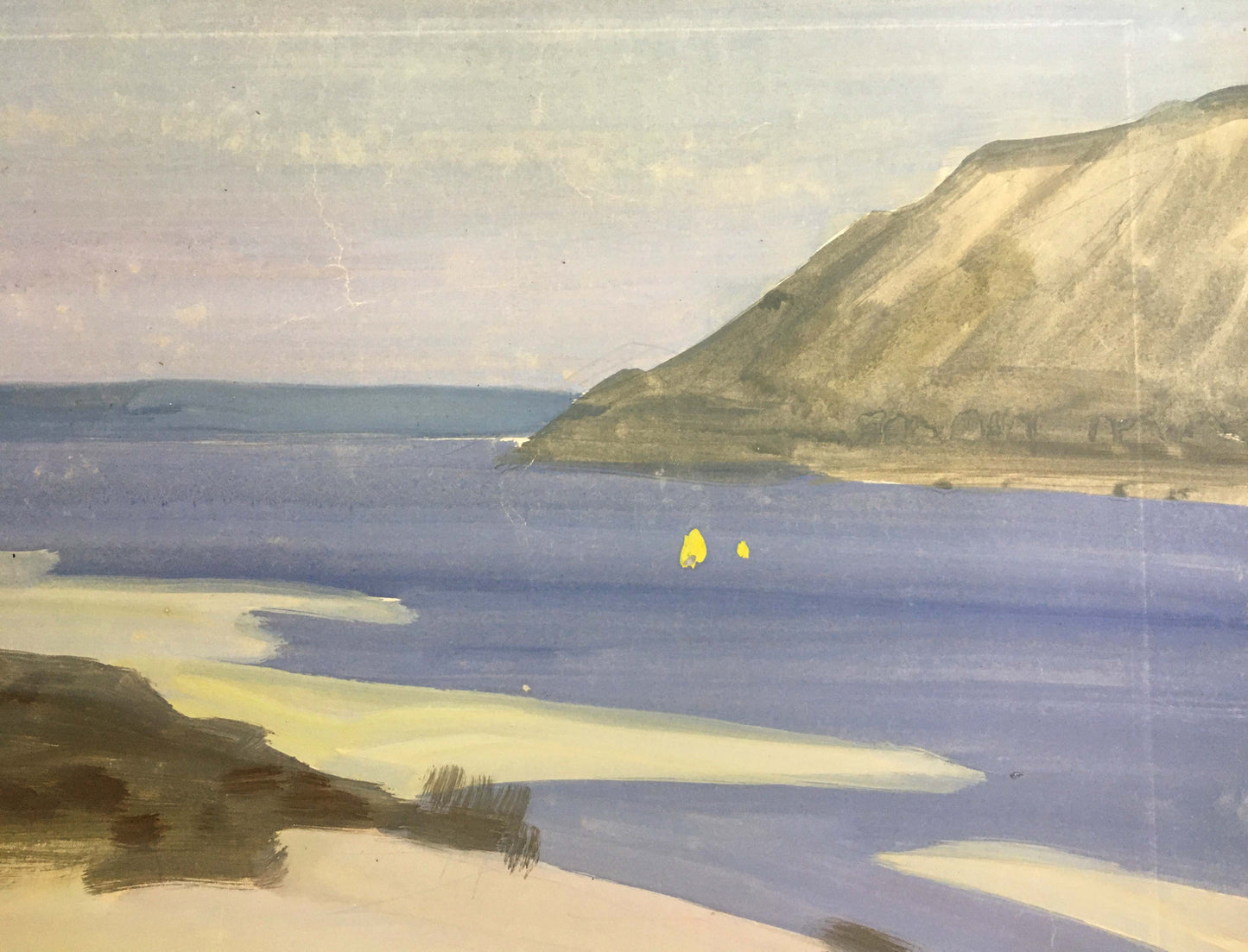 Seaside Solitude - A Gouache Creation by Vladimir Chernikov
