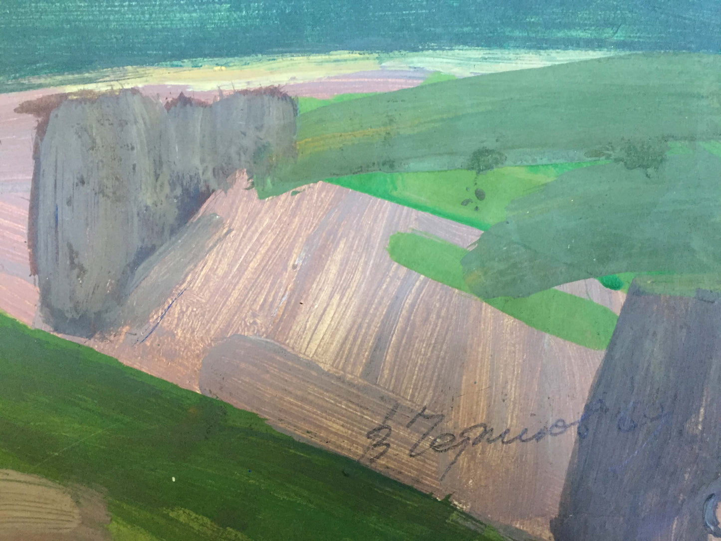 Gouache painting Peak Panorama Vladimir Chernikov