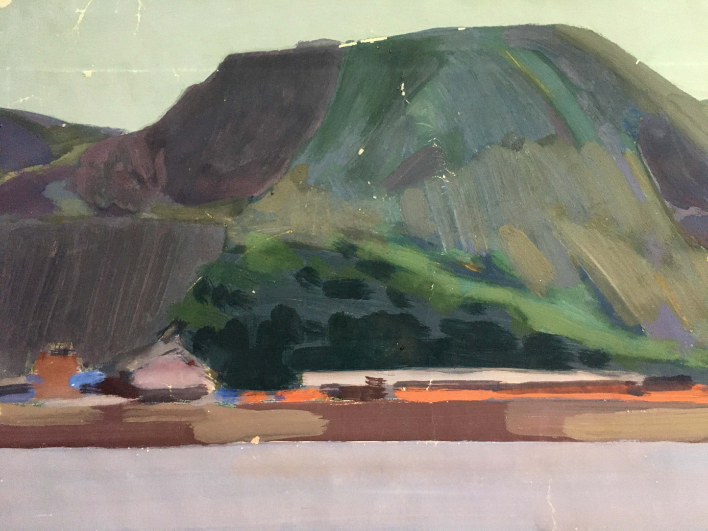 Gouache painting Overlooking the mountains Chernikov Vladimir Mikhailovich
