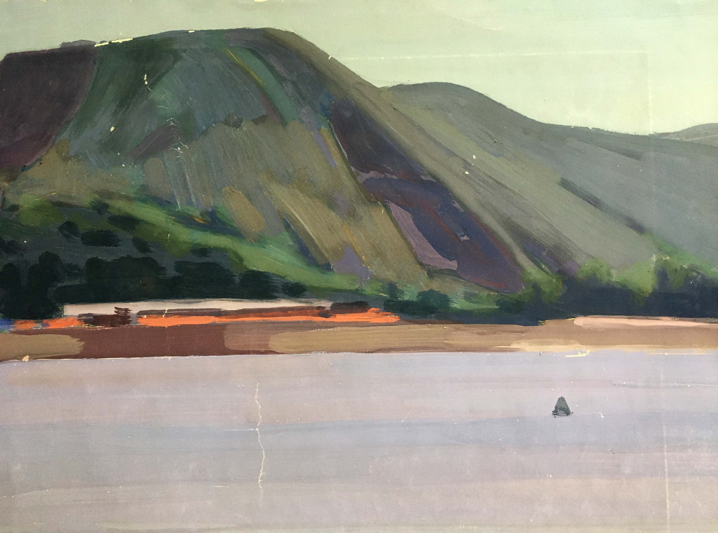 Gouache painting Overlooking the mountains Chernikov Vladimir Mikhailovich