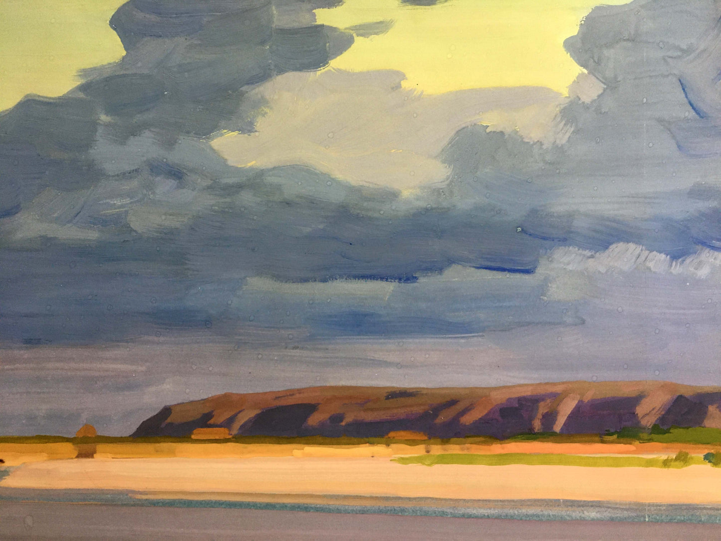 Gouache painting Shore landscape Chernikov Vladimir Mikhailovich
