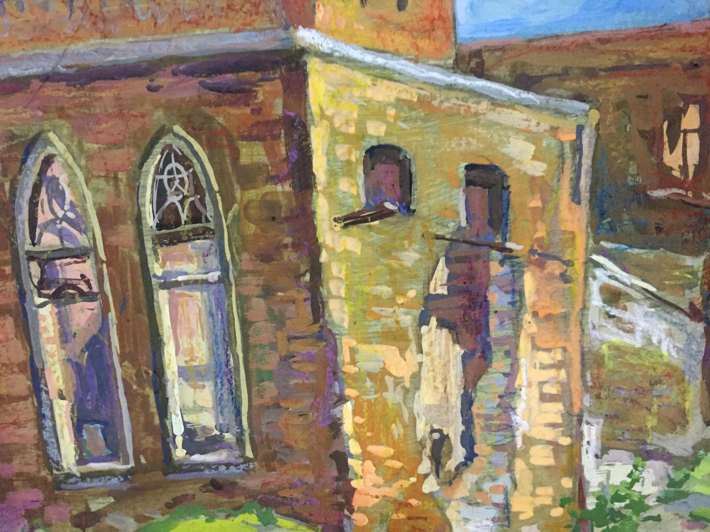 Oil painting The village of Lipki. Etude Yuri Alexandrovich Karganolov
