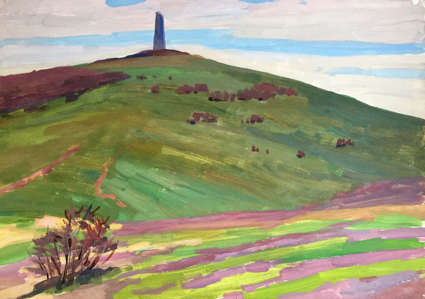 Gouache painting Mountain Monolith Vladimir Chernikov