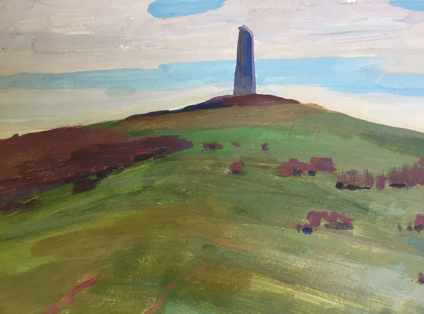 Gouache painting Mountain Monolith Vladimir Chernikov