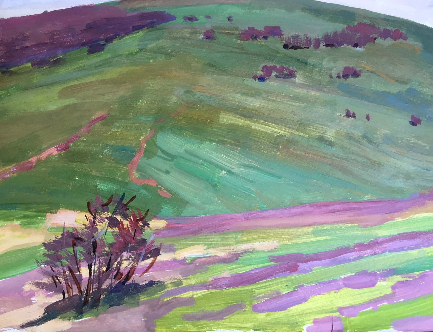 Gouache painting Mountain Monolith Vladimir Chernikov