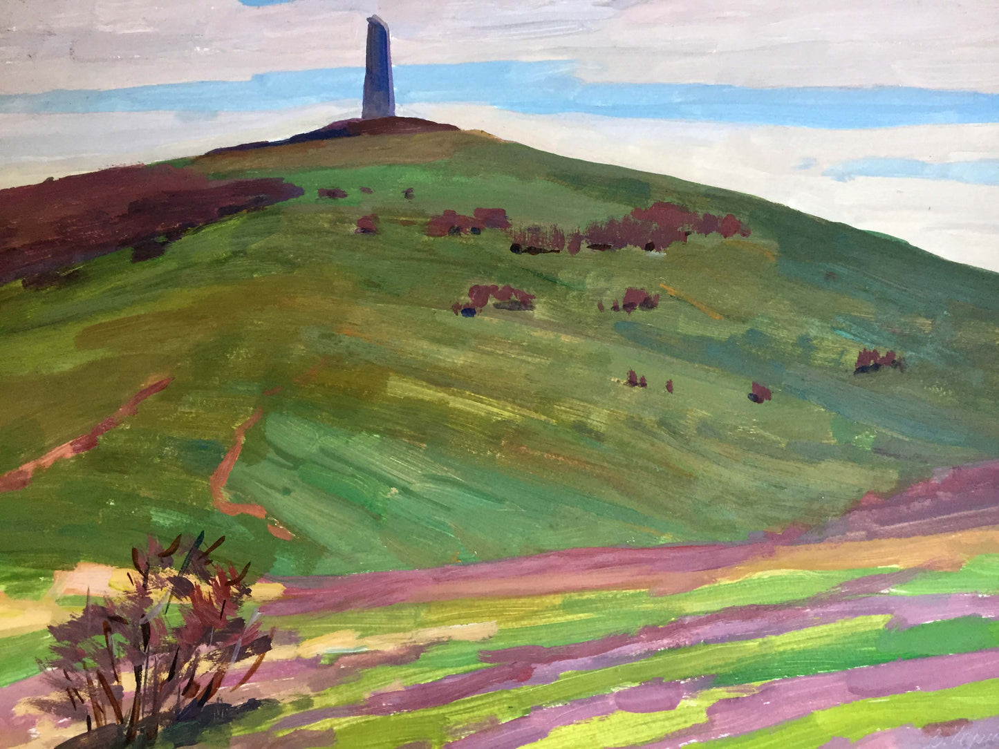 Gouache painting Mountain Monolith Vladimir Chernikov