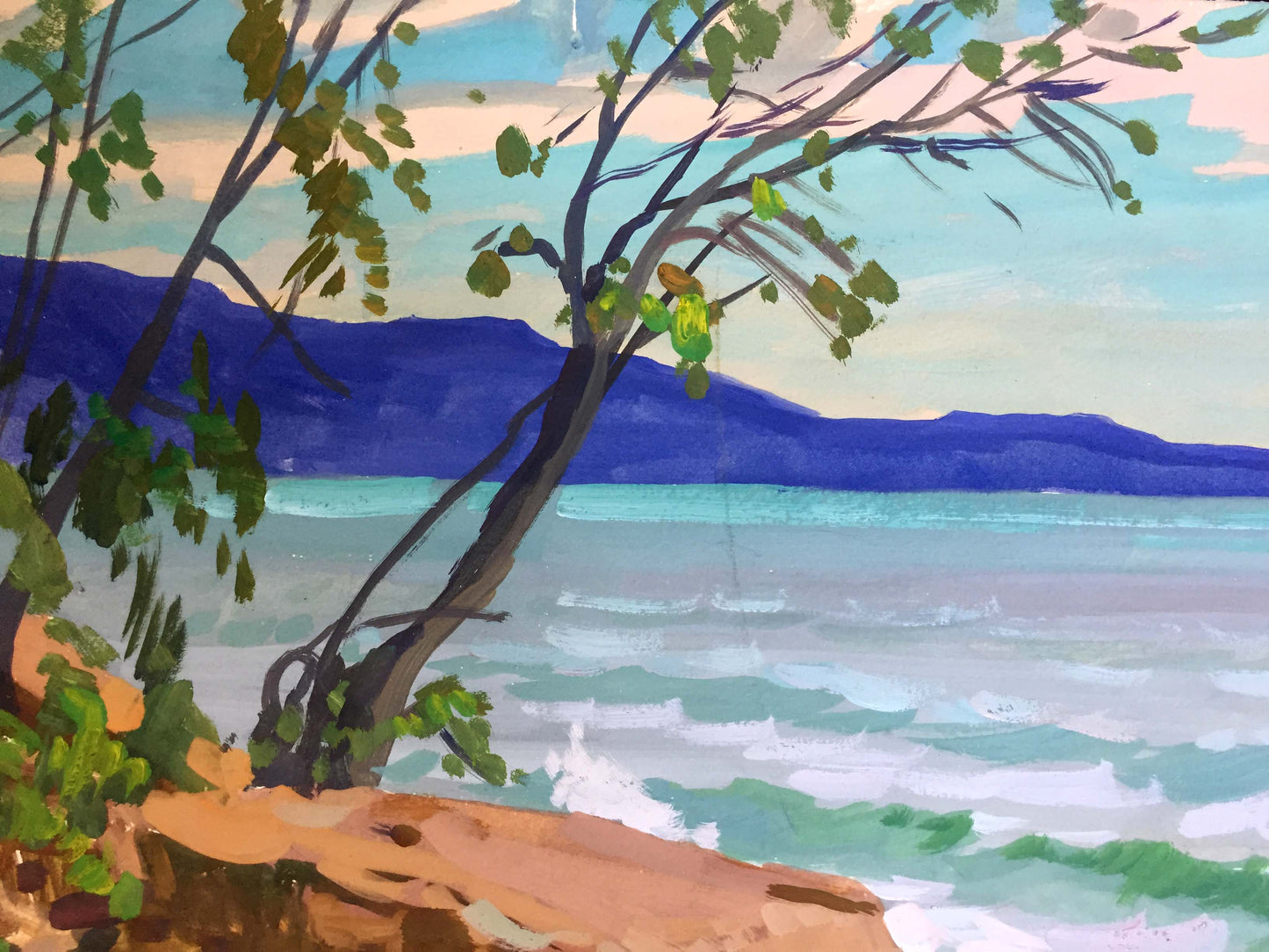 Gouache painting Seashore Splendor Vladimir Chernikov
