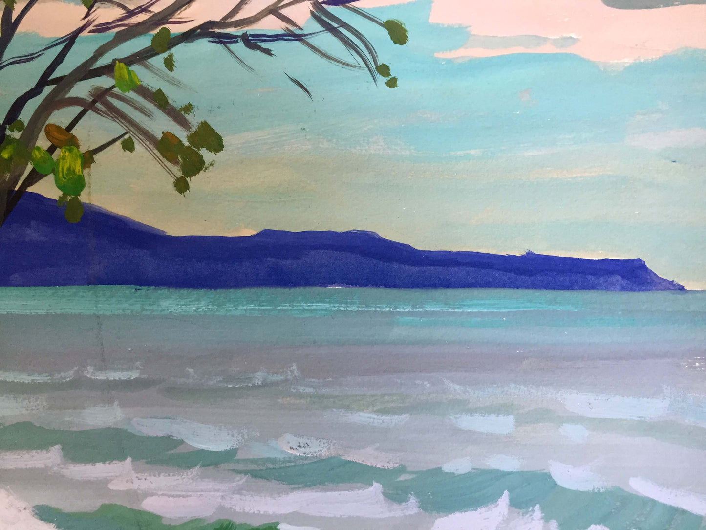 Gouache painting Seashore Splendor Vladimir Chernikov