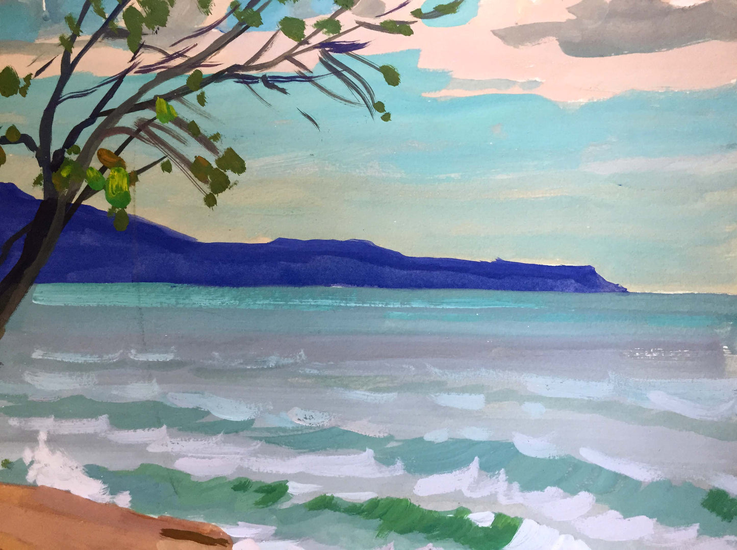 Gouache painting Seashore Splendor Vladimir Chernikov
