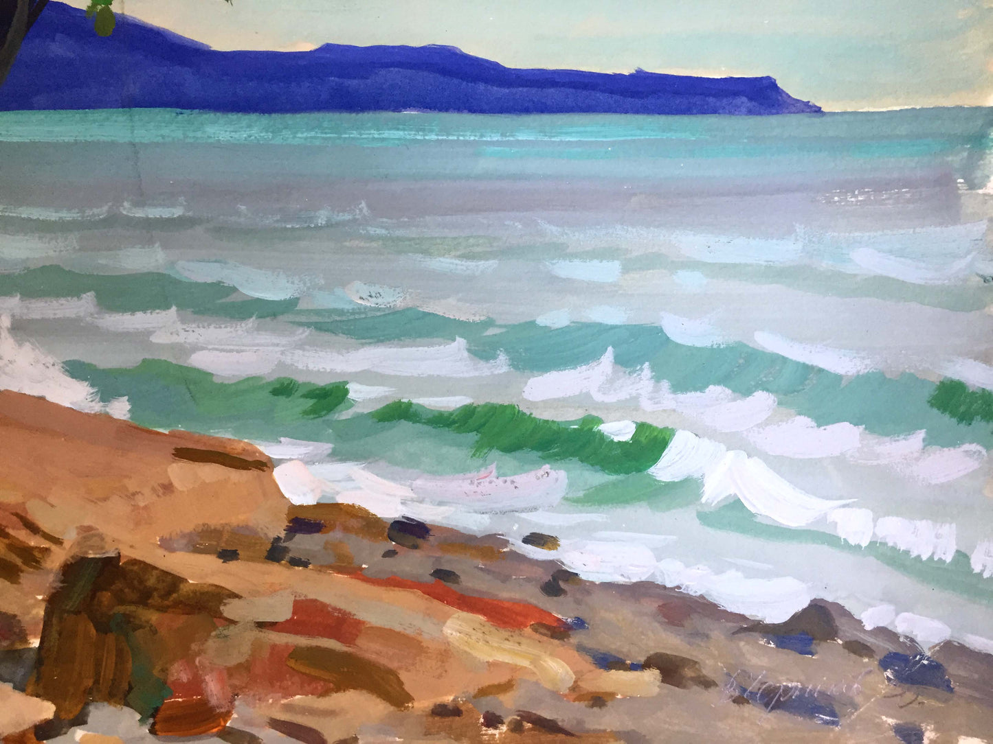 Gouache painting Seashore Splendor Vladimir Chernikov