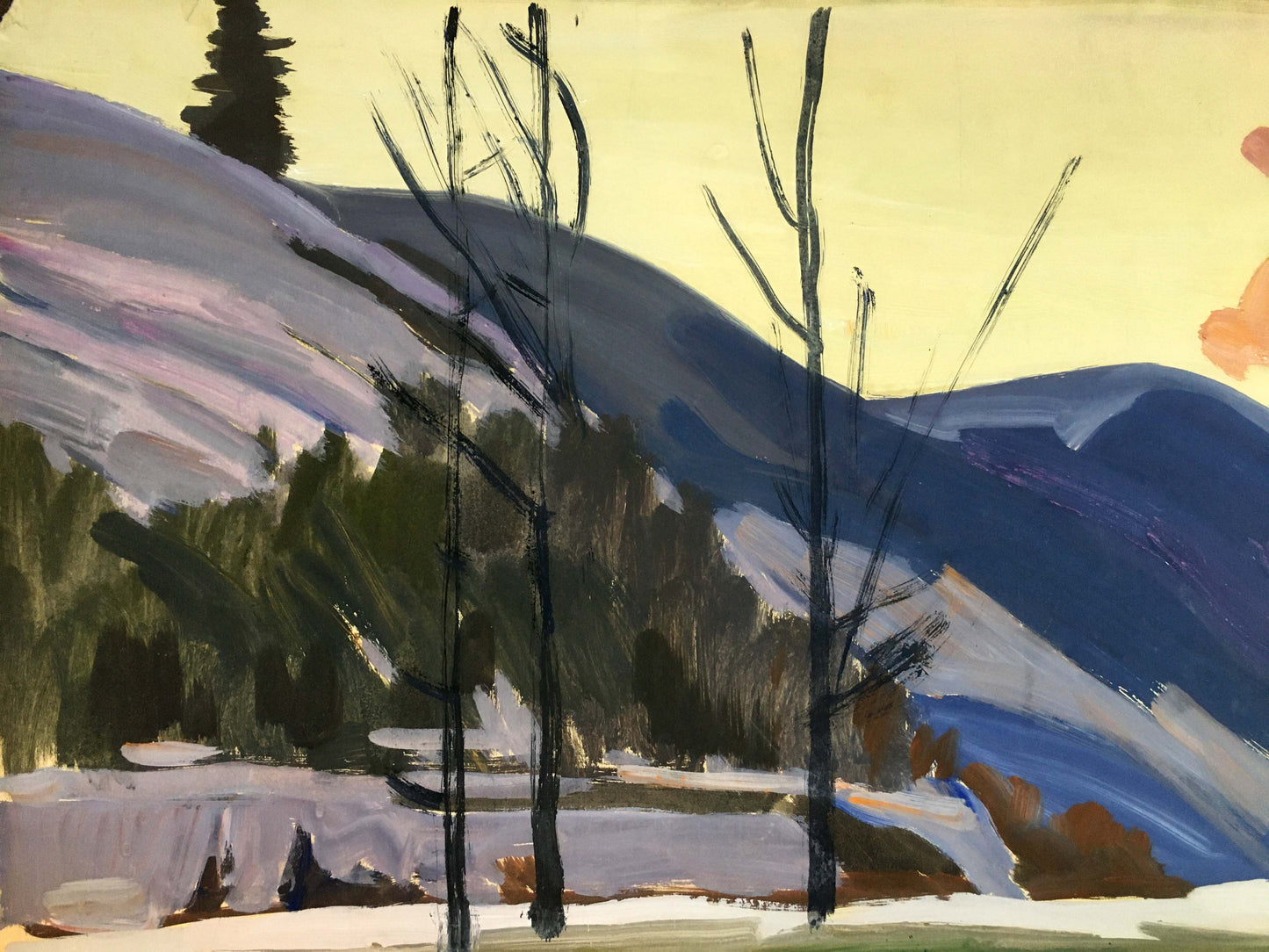 Gouache painting Autumn landscape Vladimir Chernikov
