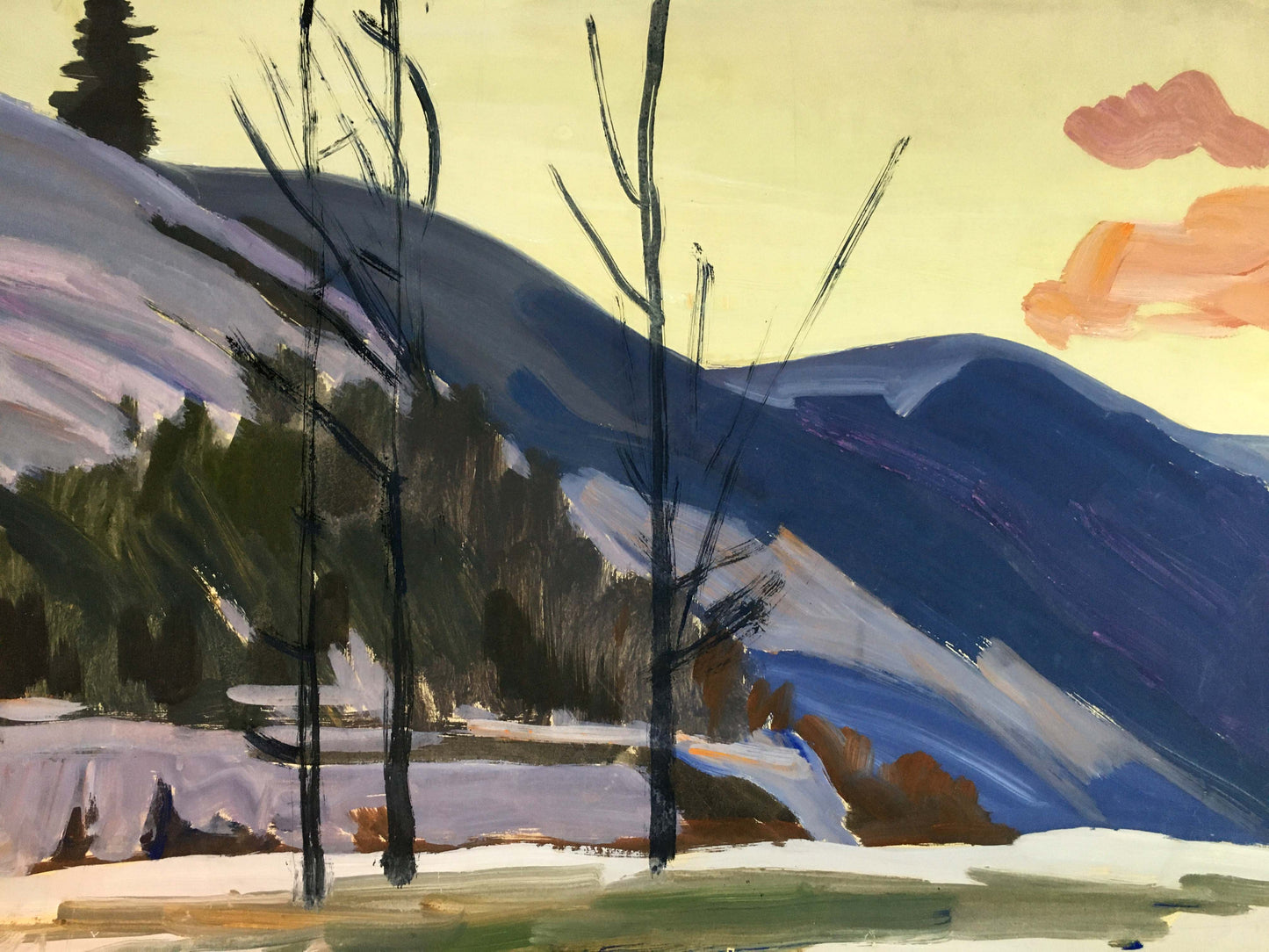 Gouache painting Autumn landscape Vladimir Chernikov