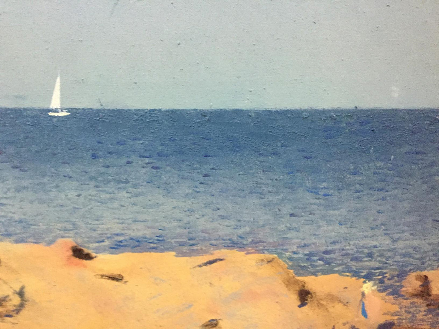 An oil painting by Alexey Fedorovich Vlasov featuring a sailboat