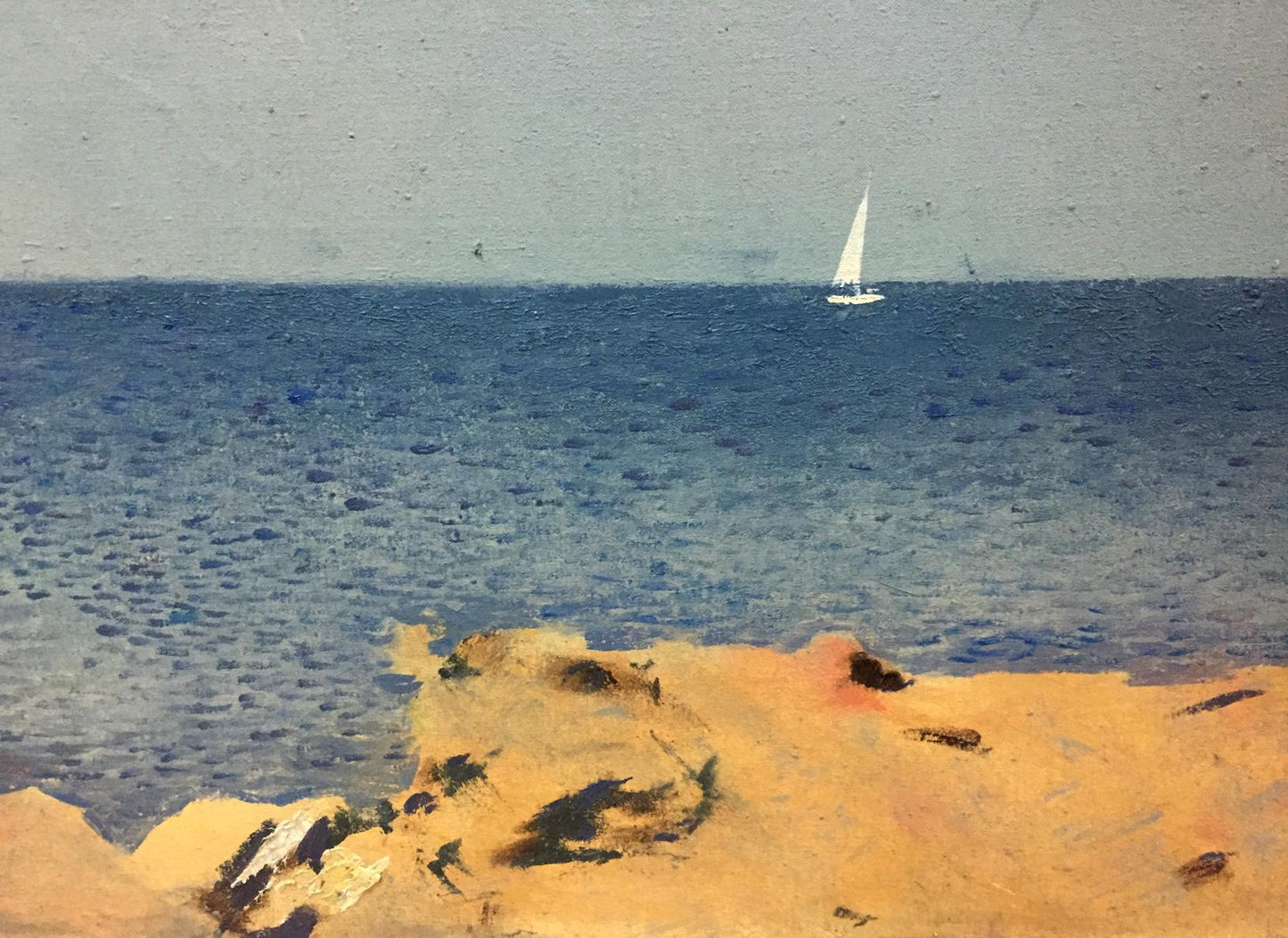 Capturing a sailboat in oil paint by Alexey Fedorovich Vlasov