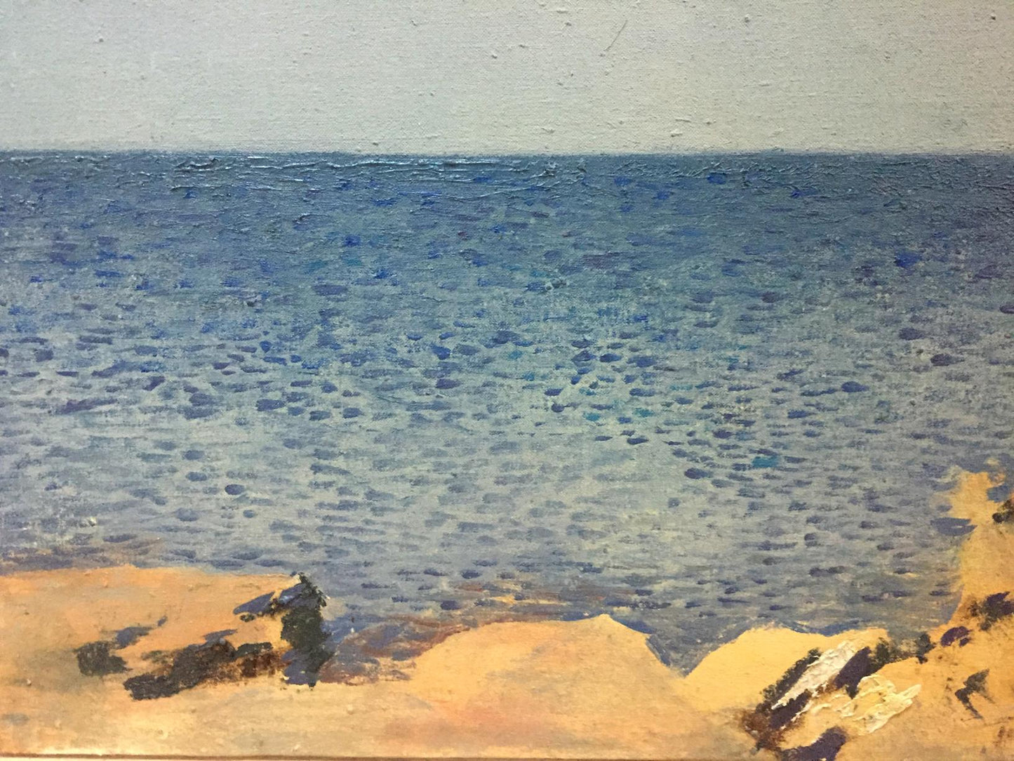 The sailboat depicted in oil paint by Alexey Fedorovich Vlasov