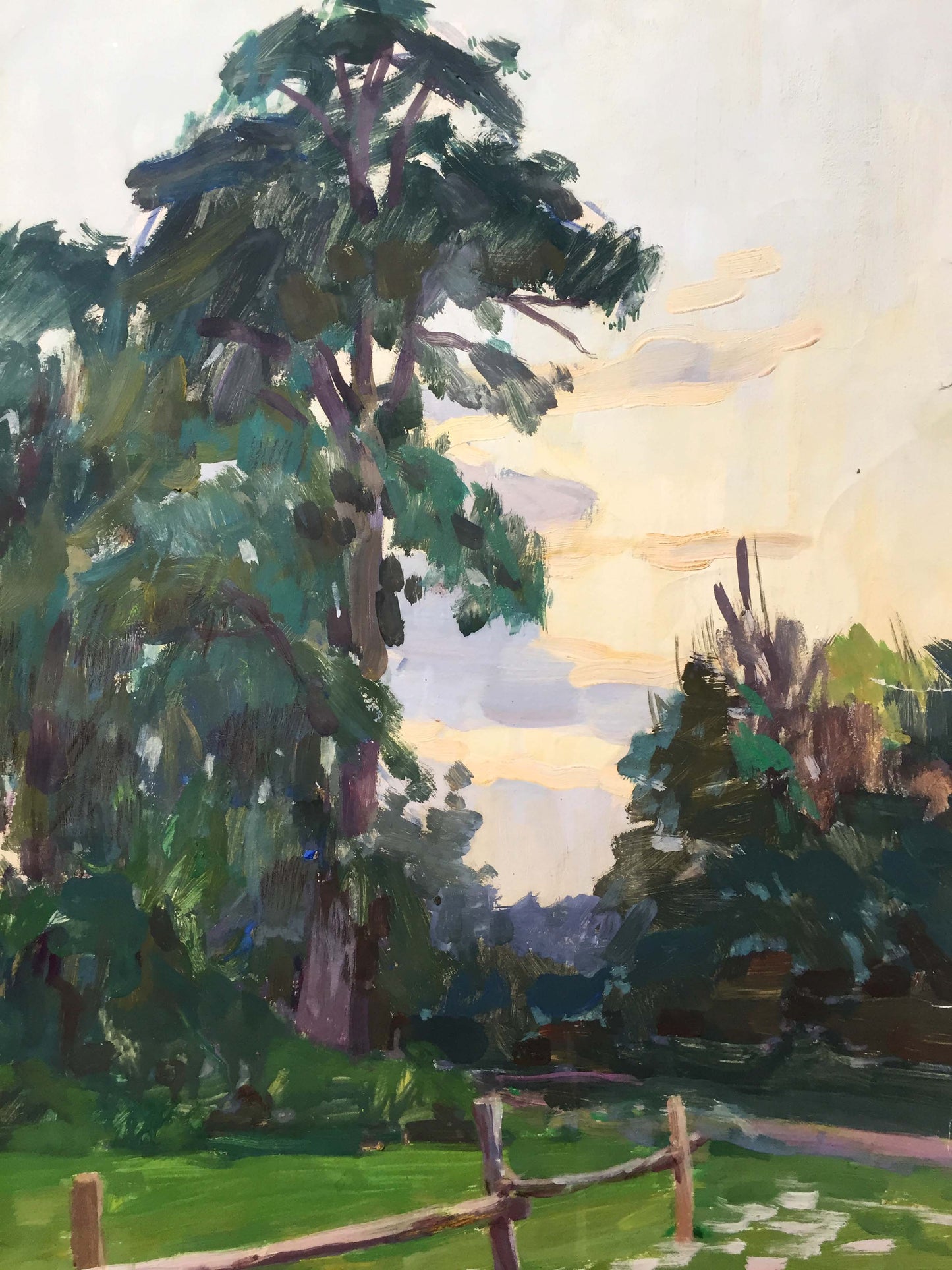 Gouache painting It's getting dark Chernikov Vladimir Mikhailovich
