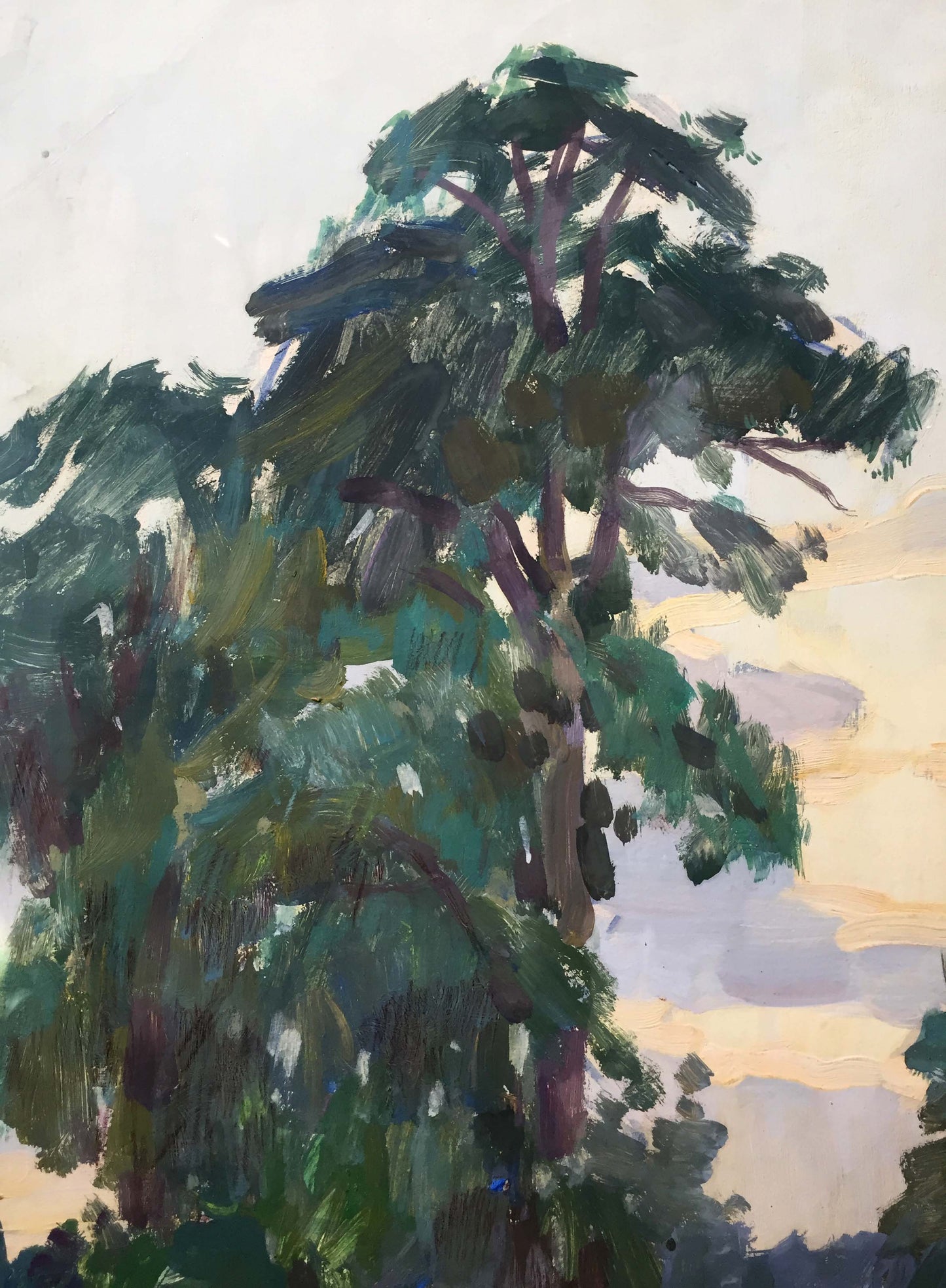 Gouache painting It's getting dark Chernikov Vladimir Mikhailovich